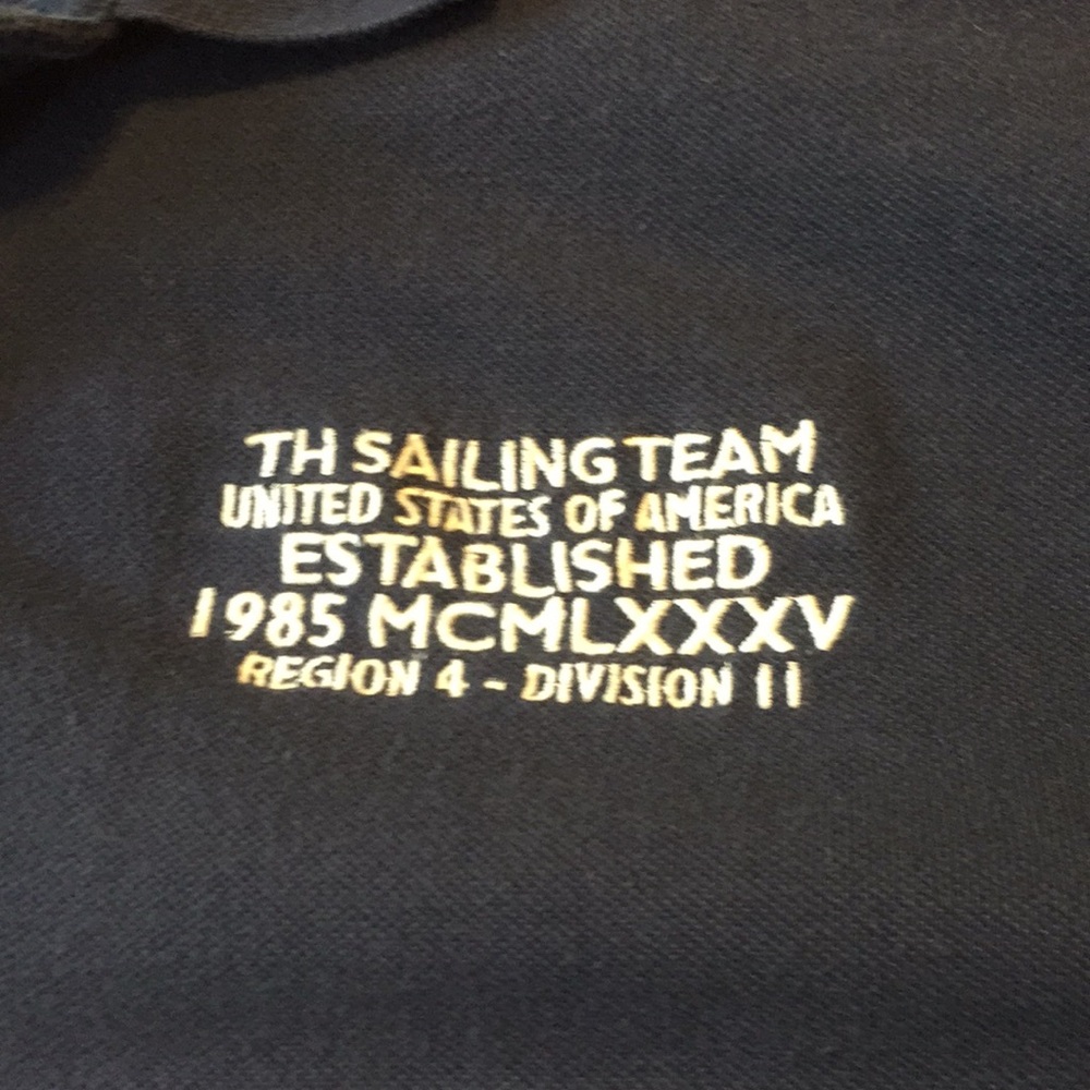 Tommy Hilfiger Navy Cotton Polo Shirt  Sailing Team 1985 Size XXL - Picture 6 of 15